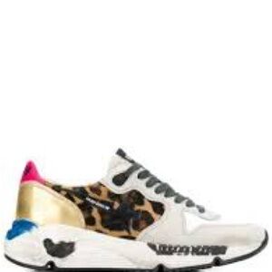 Golden Goose Running Sole sneakers in leopard-print pony skin